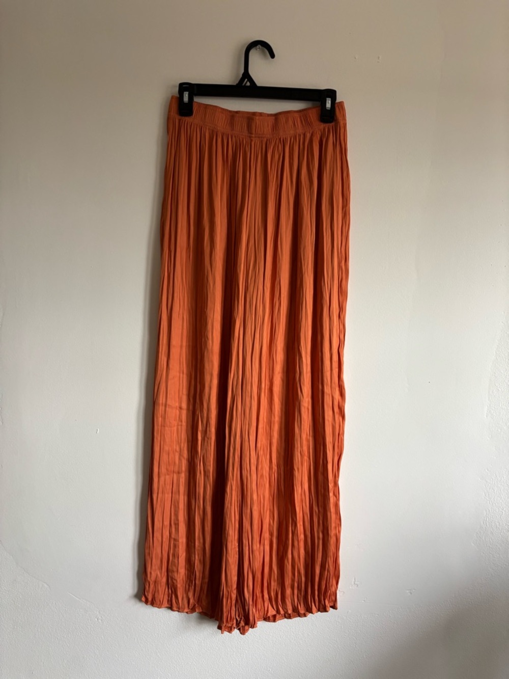 Joie Orange Wide-Leg Pleated Jumpsuit Pants